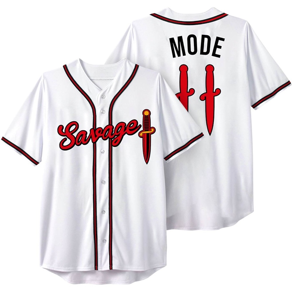 Rare 21 Savage baseball jersey ( savage mode 2 ) Atlanta braves mob style